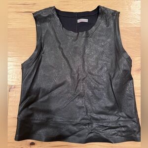 Commando Black Vegan Leather Sleeveless Women's Top
